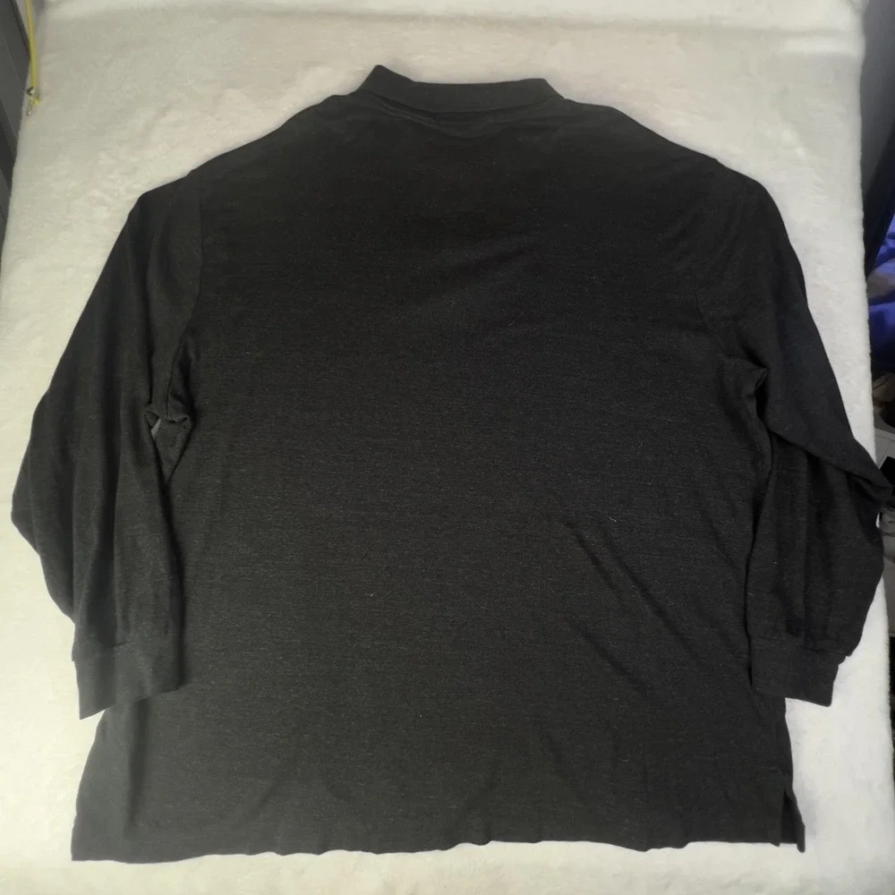 Polo Ralph Lauren‎ Polo Shirt Mens 3XB Charcoal Long Sleeve Big Tall Pony Logo